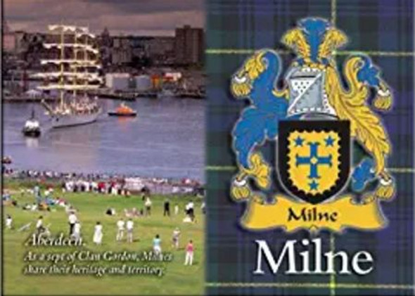 Milne Coat of Arms Scottish Family Name Fridge Magnets Set of 4