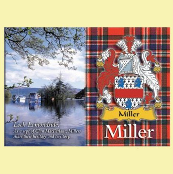 Miller Coat of Arms Scottish Family Name Fridge Magnets Set of 4