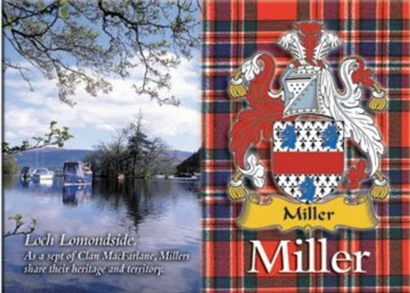 Miller Coat of Arms Scottish Family Name Fridge Magnets Set of 4