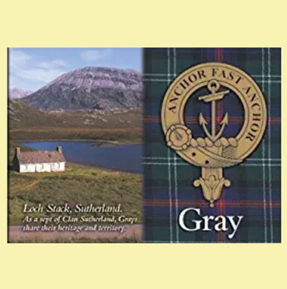 Gray Clan Badge Scottish Family Name Fridge Magnets Set of 4