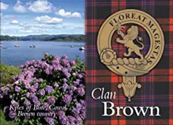 Brown Clan Badge Scottish Family Name Fridge Magnets Set of 2