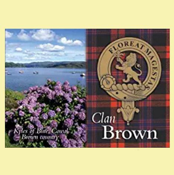 Brown Clan Badge Scottish Family Name Fridge Magnets Set of 4