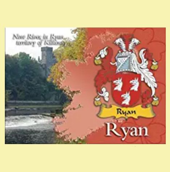 Ryan Coat of Arms Irish Family Name Fridge Magnets Set of 2