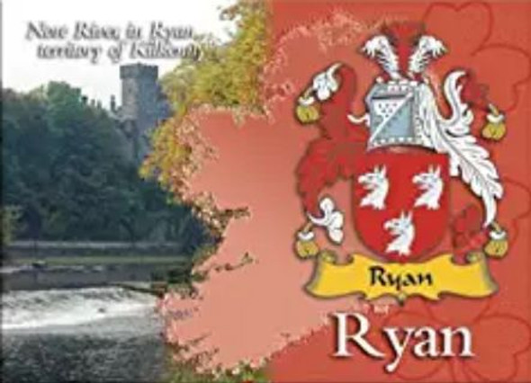 Ryan Coat of Arms Irish Family Name Fridge Magnets Set of 2