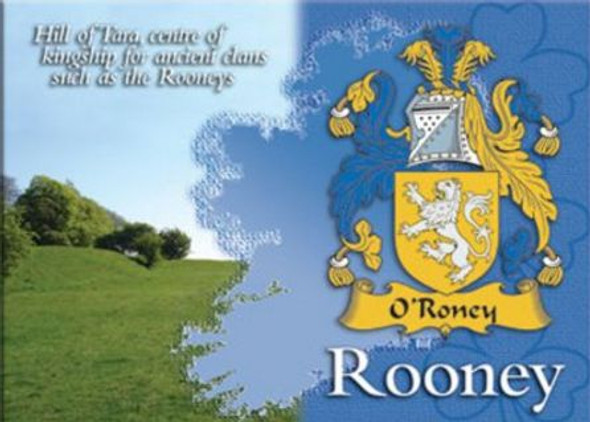 Rooney Coat of Arms Irish Family Name Fridge Magnets Set of 2