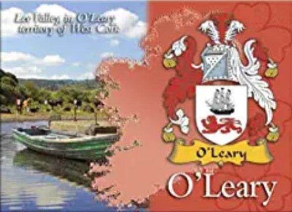 O'Leary Coat of Arms Irish Family Name Fridge Magnets Set of 2