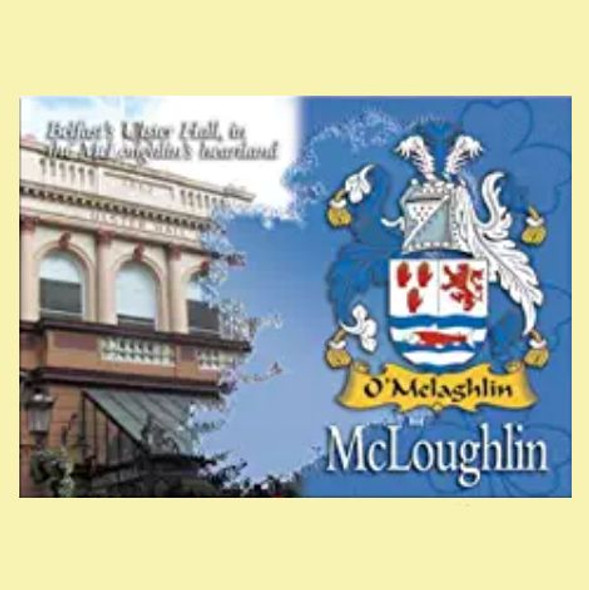 McLoughlin Coat of Arms Irish Family Name Fridge Magnets Set of 2