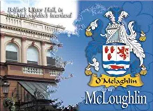 McLoughlin Coat of Arms Irish Family Name Fridge Magnets Set of 2