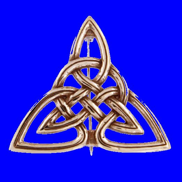 Triangular Celtic Knotwork Polished Bronze Brooch