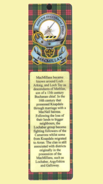 MacMillan Clan Badge Clan MacMillan Tartan Laminated Bookmarks Set of 2