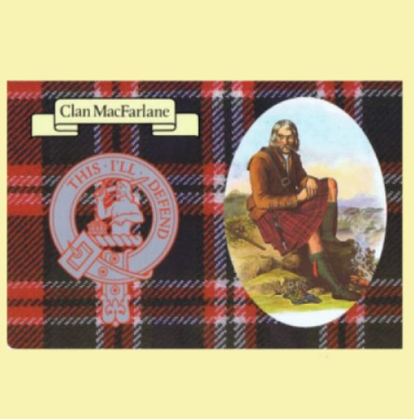MacFarlane Clan Crest Tartan History MacFarlane Clan Badge Postcards Set of 2