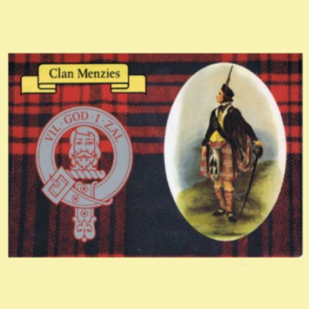 Menzies Clan Crest Tartan History Menzies Clan Badge Postcards Set of 2