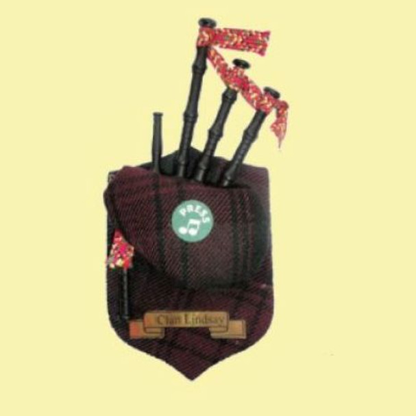 Lindsay Clan Tartan Musical Bagpipe Fridge Magnets Set of 2
