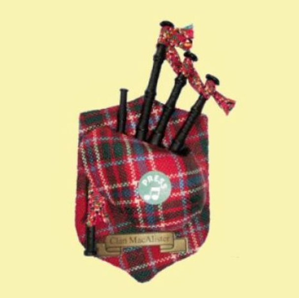 MacAlister Clan Tartan Musical Bagpipe Fridge Magnets Set of 2