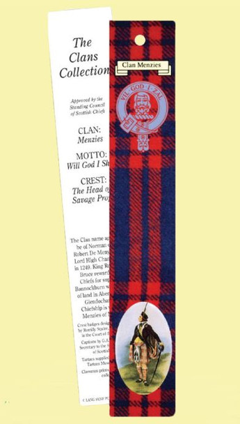 Menzies Clan Tartan Menzies History Bookmarks Set of 5