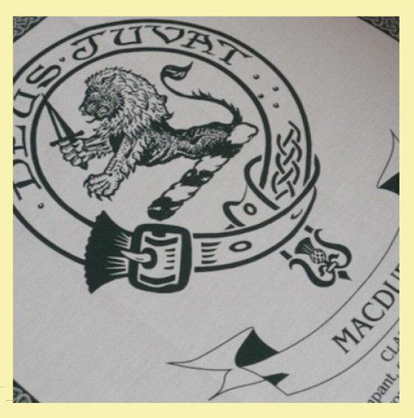 MacDuff Clan Cloot Crest Unbleached Cotton Printed Tea Towel