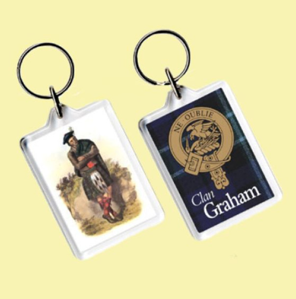 Graham Clan Badge Tartan Family Name Acryllic Key Ring Set of 3 Graham Clan Badge Tartan Family Name Acryllic Key Ring Set of 3