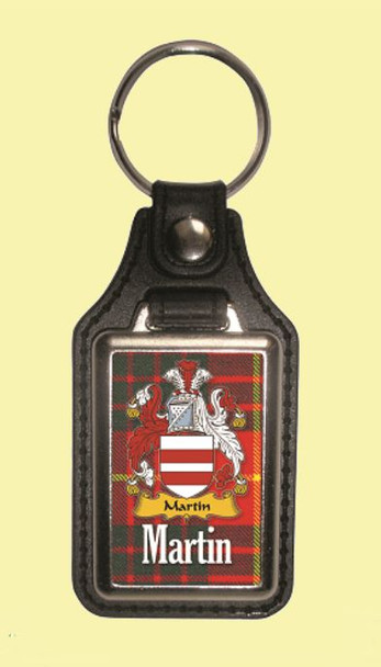 Martin Coat of Arms Tartan Scottish Family Name Leather Key Ring Set of 2 Martin Coat of Arms Tartan Scottish Family Name Leather Key Ring Set of 2
