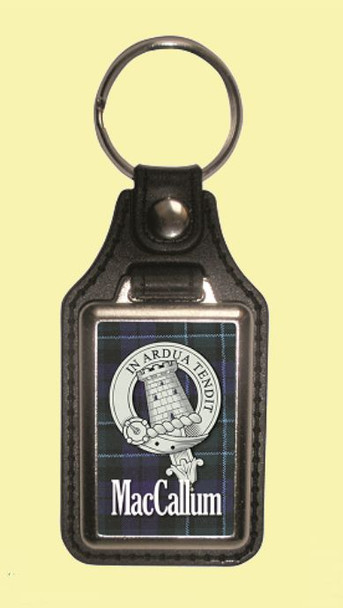 MacCallum Clan Badge Tartan Scottish Family Name Leather Key Ring Set of 4