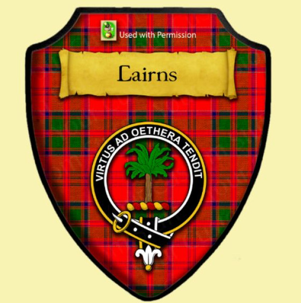 Cairns Red Tartan Crest Wooden Wall Plaque Shield