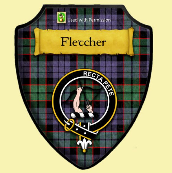 Fletcher Modern Tartan Crest Wooden Wall Plaque Shield