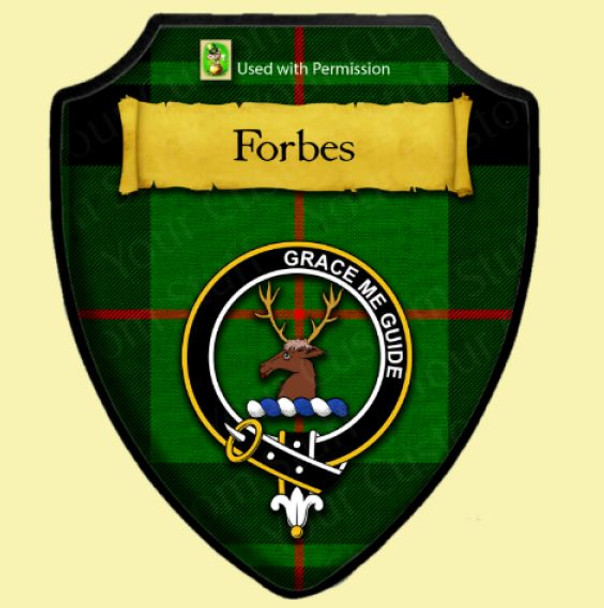 Forbes Modern Tartan Crest Wooden Wall Plaque Shield