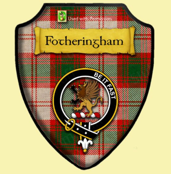 Fotheringham Dress Red Tartan Crest Wooden Wall Plaque Shield