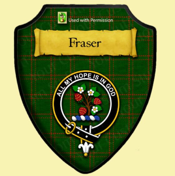Fraser Castle Tartan Crest Wooden Wall Plaque Shield