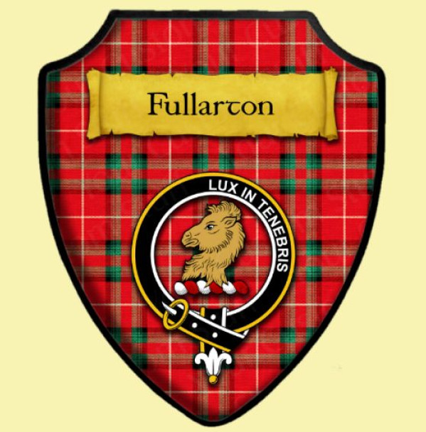 Fullarton Stuart Of Bute Tartan Crest Wooden Wall Plaque Shield
