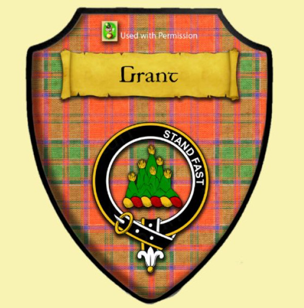 Grant Ancient Tartan Crest Wooden Wall Plaque Shield
