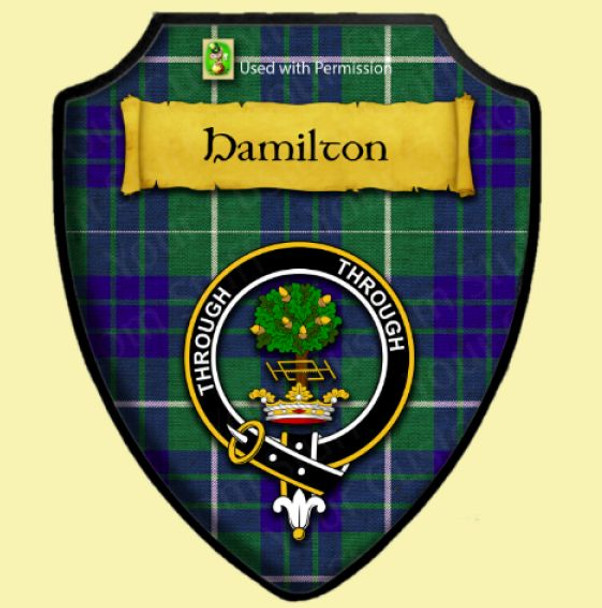 Hamilton Hunting Modern Tartan Crest Wooden Wall Plaque Shield