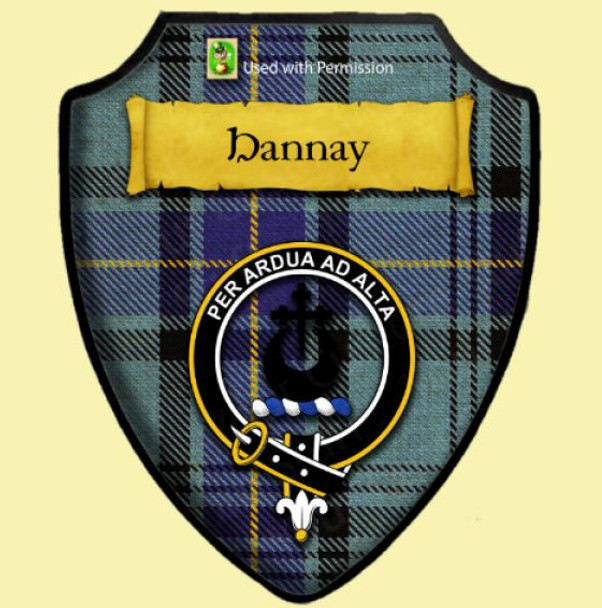 Hannay Ancient Tartan Crest Wooden Wall Plaque Shield