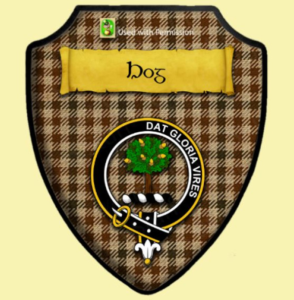 Hog Hunting Tartan Crest Wooden Wall Plaque Shield