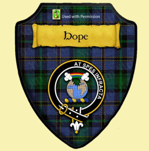 Hope Modern Tartan Crest Wooden Wall Plaque Shield