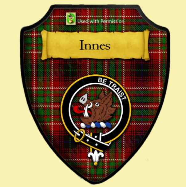 Innes Of Cowie Modern Tartan Crest Wooden Wall Plaque Shield