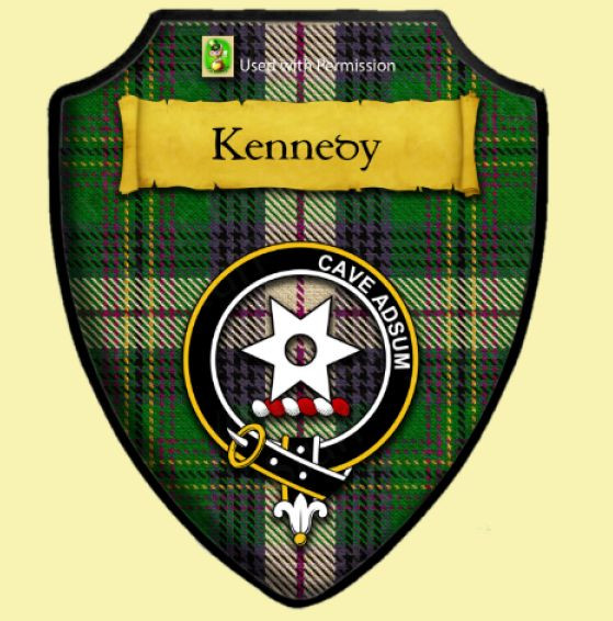 Kennedy Of Pendleton Dress Tartan Crest Wooden Wall Plaque Shield