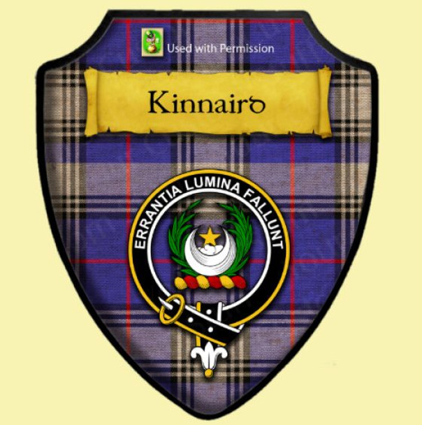 Kinnaird Modern Tartan Crest Wooden Wall Plaque Shield