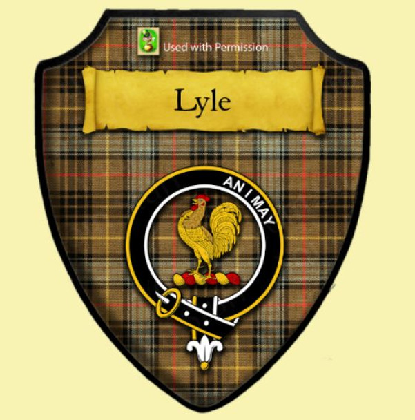 Lyle Hunting Weathered Tartan Crest Wooden Wall Plaque Shield