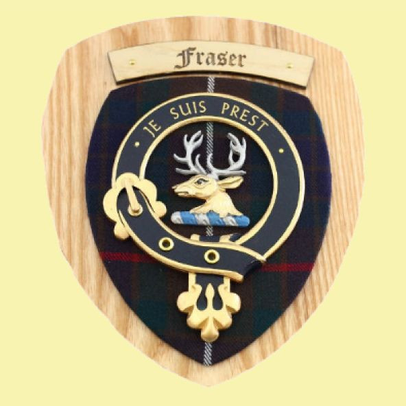 Fraser Hunting Clan Crest Tartan 10 x 12 Woodcarver Wooden Wall Plaque 