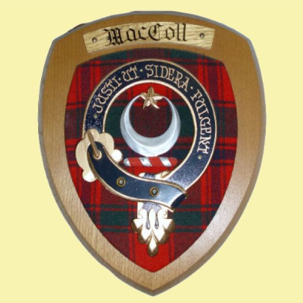 MacColl Clan Crest Tartan 10 x 12 Woodcarver Wooden Wall Plaque 