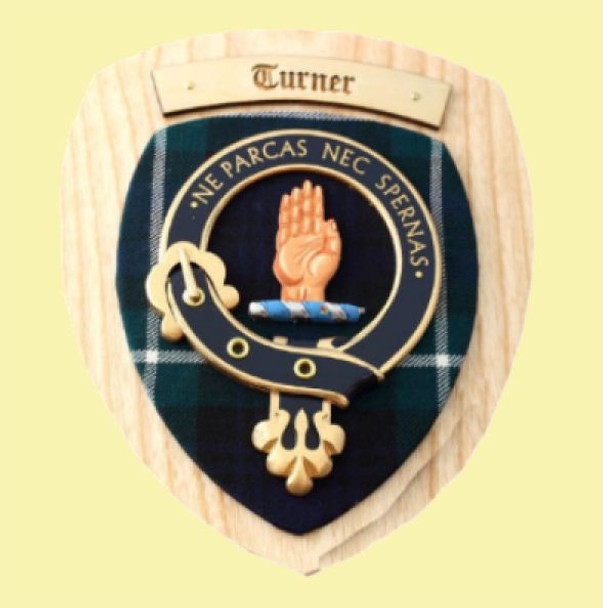 Turner Clan Crest Tartan 7 x 8 Woodcarver Wooden Wall Plaque 