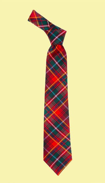 Innes Red Modern Clan Tartan Lightweight Wool Straight Mens Neck Tie