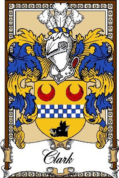 Clark Bookplate Print Clark Scottish Family Crest Print