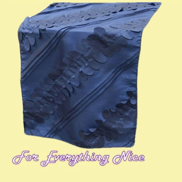 Navy Blue Forest Taffeta Wedding Table Runners Decorations x 10 For Hire
