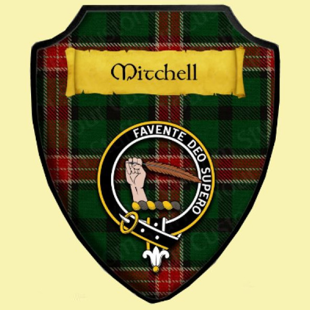Mitchell Hunting Tartan Crest Wooden Wall Plaque Shield