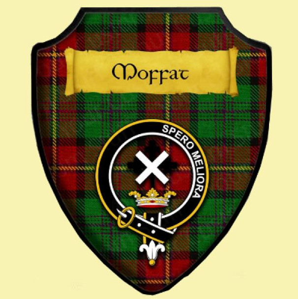 Moffat Hunting Tartan Crest Wooden Wall Plaque Shield
