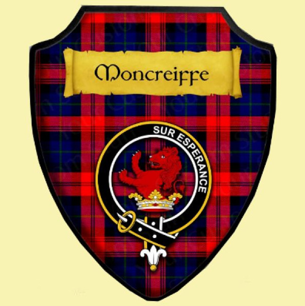 Moncreiffe Modern Tartan Crest Wooden Wall Plaque Shield