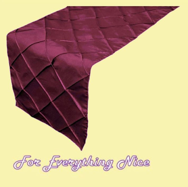 Burgundy Wine Pintuck Wedding Table Runners Decorations x 25 For Hire