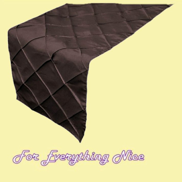 Chocolate Brown Pintuck Wedding Table Runners Decorations x 10 For Hire