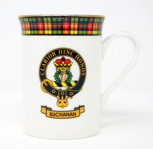 Buchanan Balmoral Crest Tartan Bone China Mug Set of 4 Buchanan Balmoral Crest Tartan Bone China Mug Set of 4